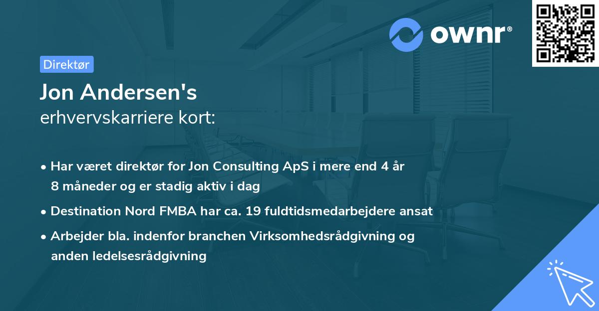Jon Andersen's erhvervskarriere kort