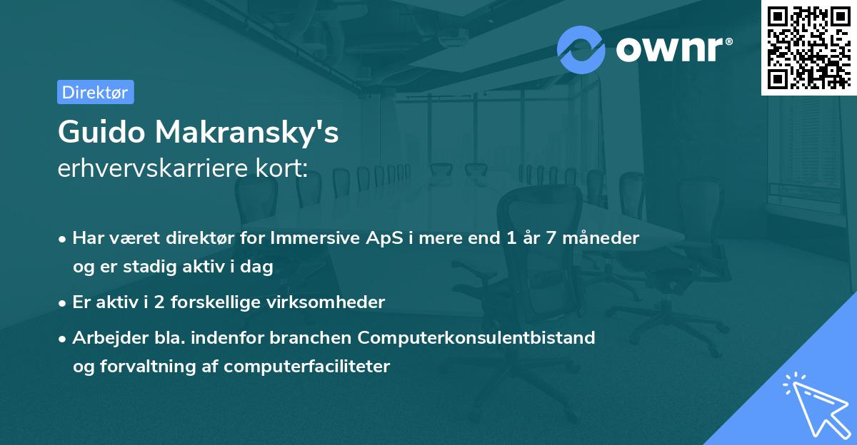 Guido Makransky's erhvervskarriere kort