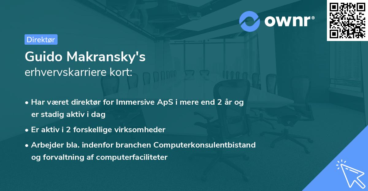 Guido Makransky's erhvervskarriere kort