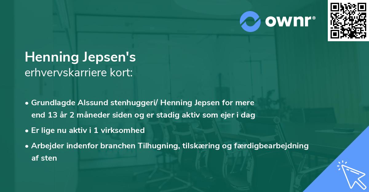 Henning Jepsen's erhvervskarriere kort