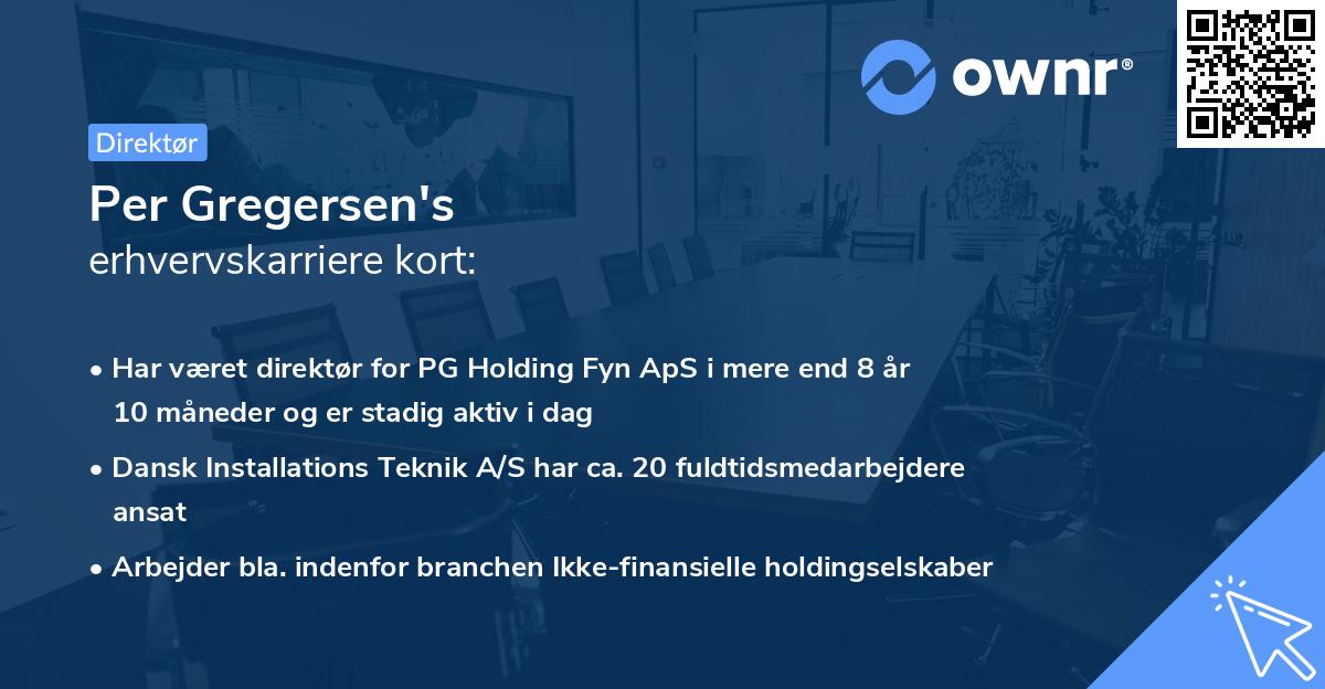 Per Gregersen's erhvervskarriere kort