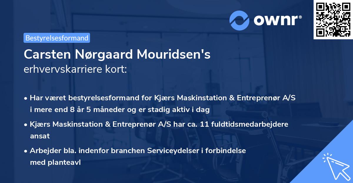 Carsten Nørgaard Mouridsen's erhvervskarriere kort