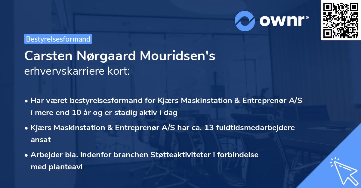 Carsten Nørgaard Mouridsen's erhvervskarriere kort