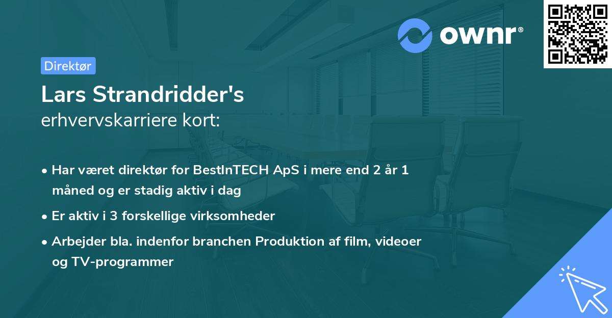 Lars Strandridder's erhvervskarriere kort