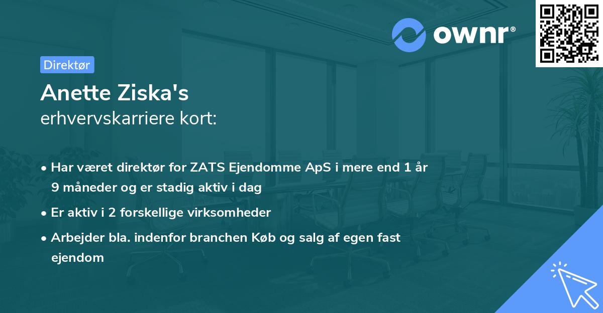 Anette Ziska's erhvervskarriere kort