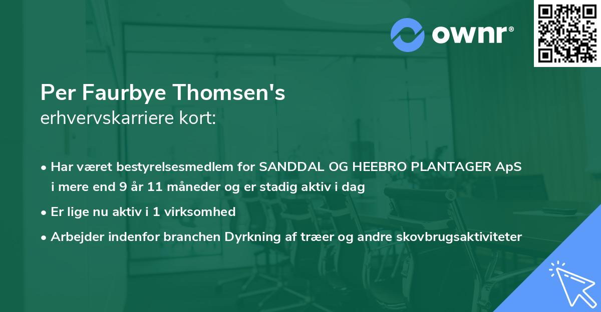 Per Faurbye Thomsen's erhvervskarriere kort