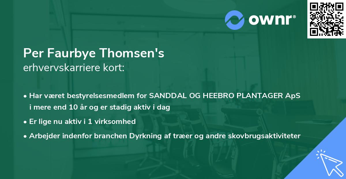 Per Faurbye Thomsen's erhvervskarriere kort
