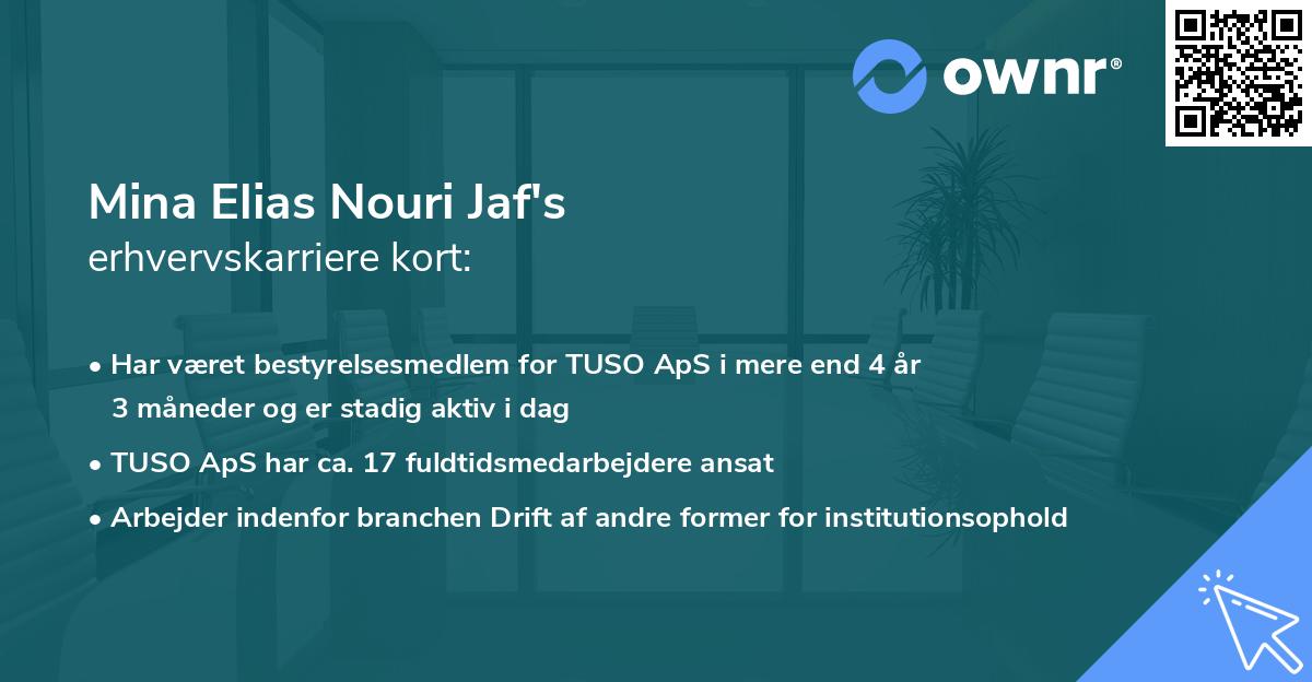Mina Elias Nouri Jaf's erhvervskarriere kort