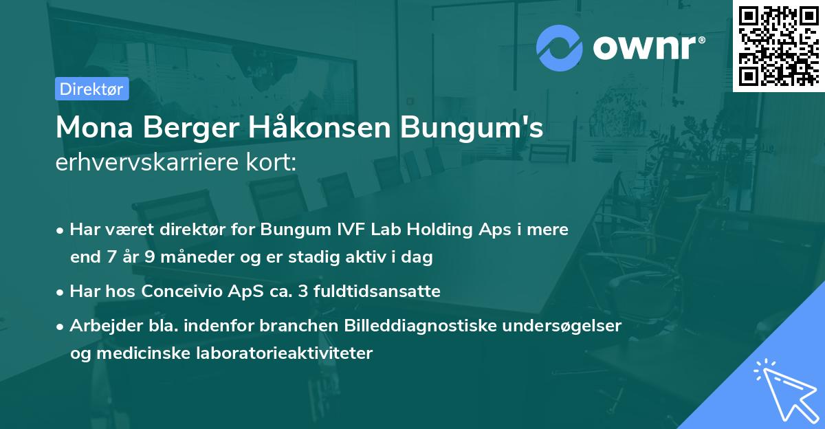 Mona Berger Håkonsen Bungum's erhvervskarriere kort