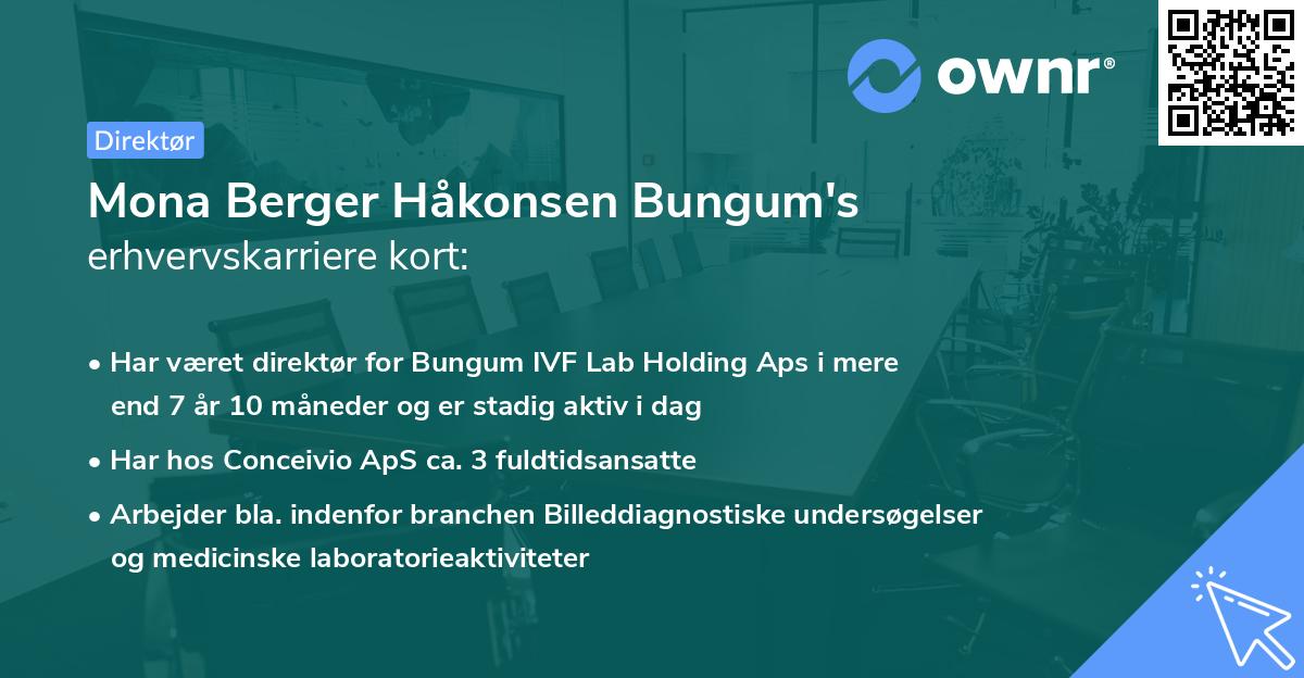 Mona Berger Håkonsen Bungum's erhvervskarriere kort