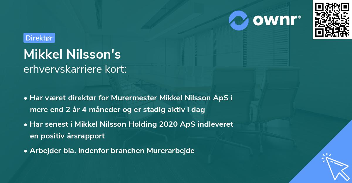 Mikkel Nilsson's erhvervskarriere kort