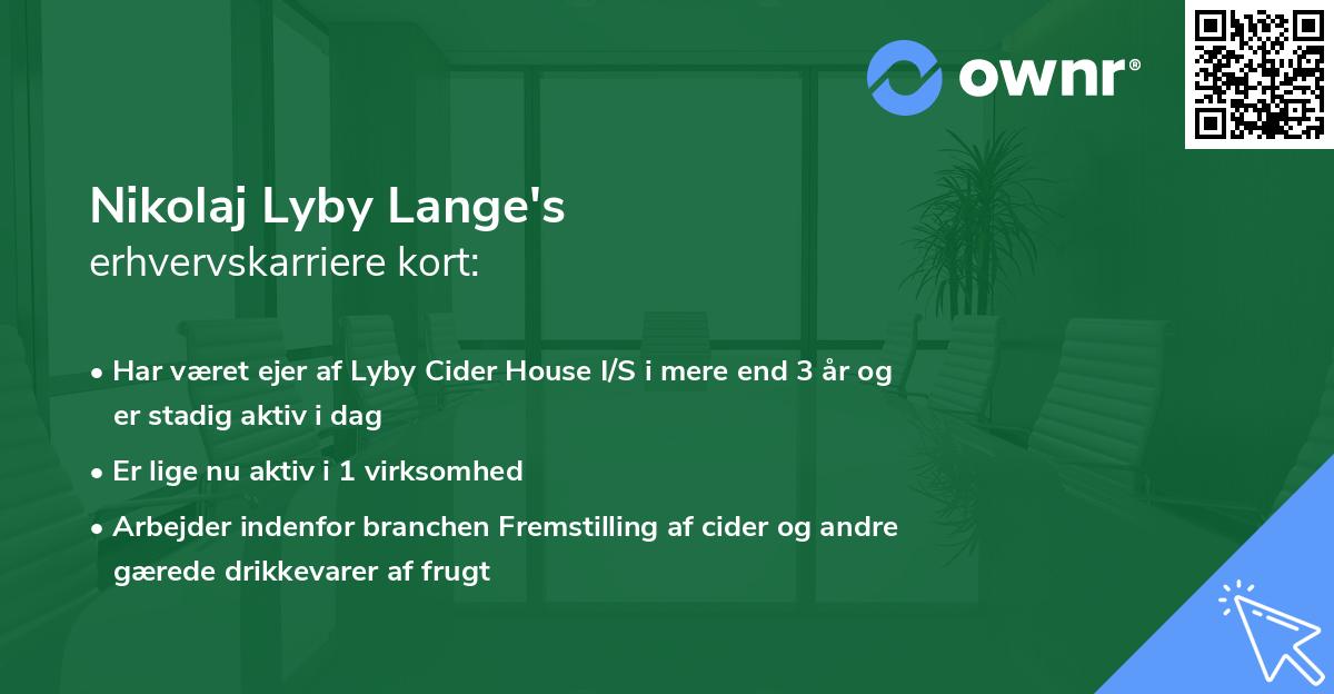 Nikolaj Lyby Lange's erhvervskarriere kort