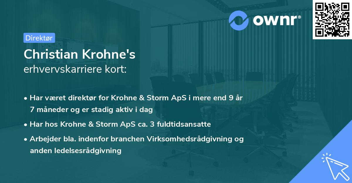 Christian Krohne's erhvervskarriere kort