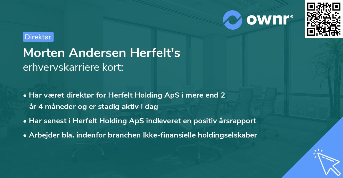 Morten Andersen Herfelt's erhvervskarriere kort