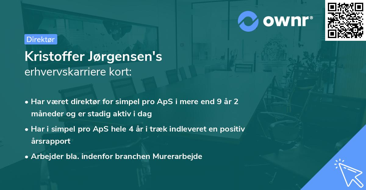 Kristoffer Jørgensen's erhvervskarriere kort