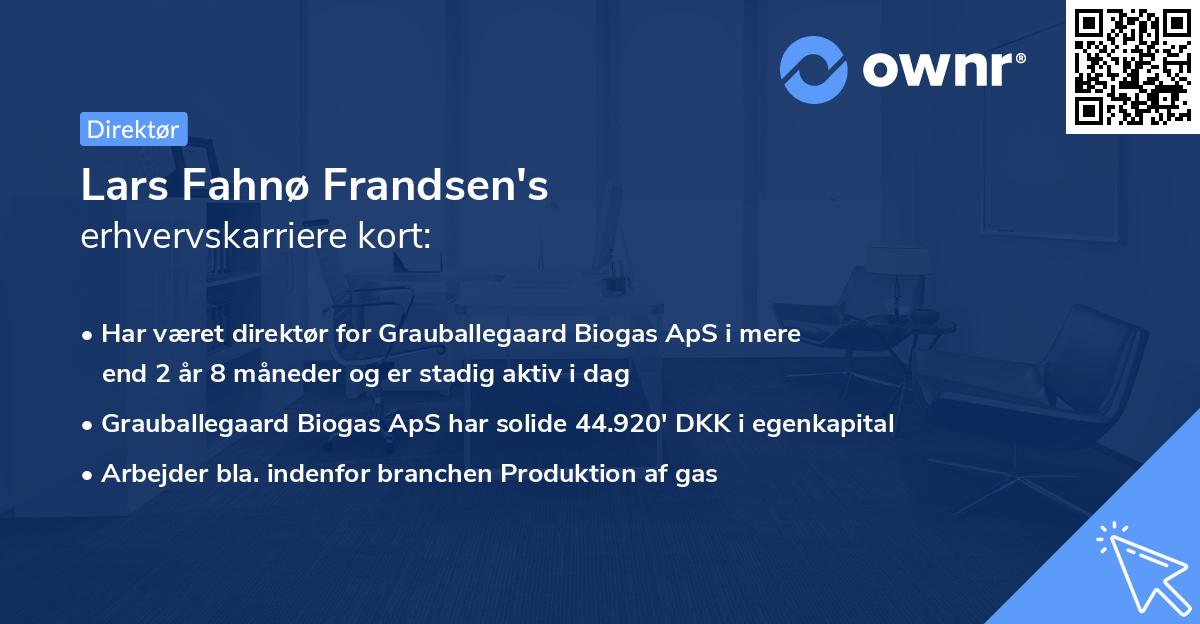 Lars Fahnø Frandsen's erhvervskarriere kort