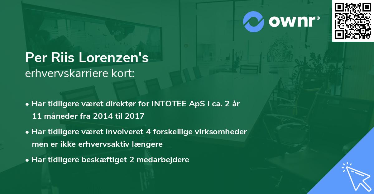 Per Riis Lorenzen's erhvervskarriere kort