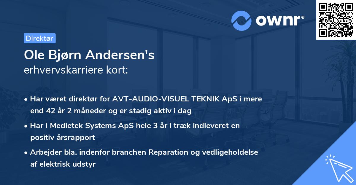 Ole Bjørn Andersen's erhvervskarriere kort
