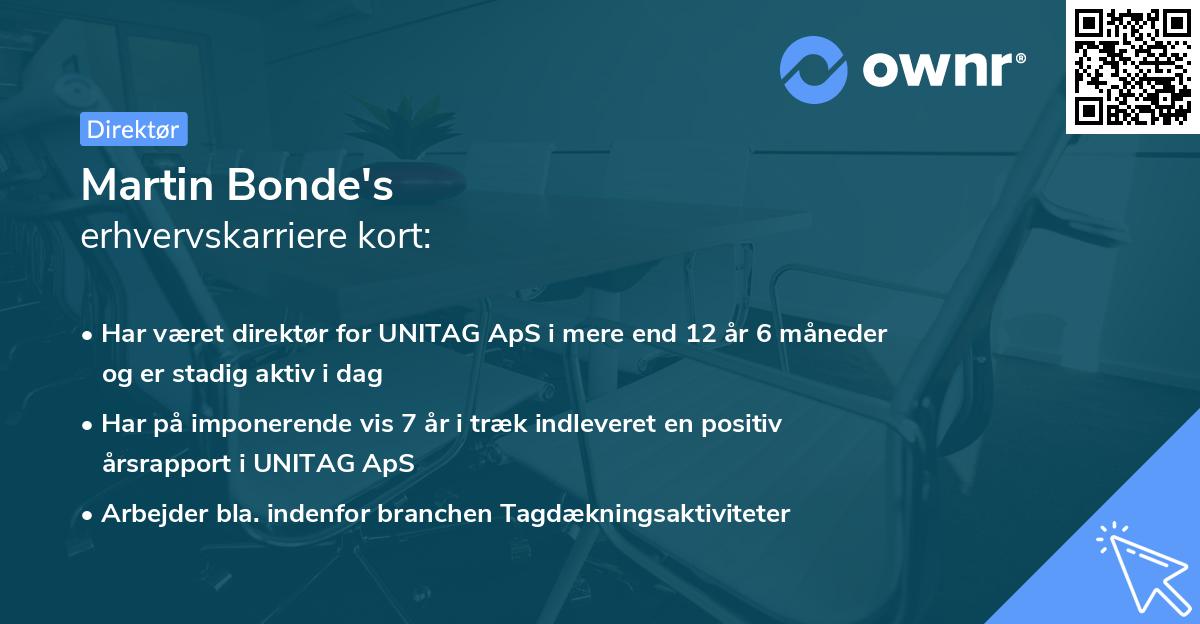 Martin Bonde's erhvervskarriere kort