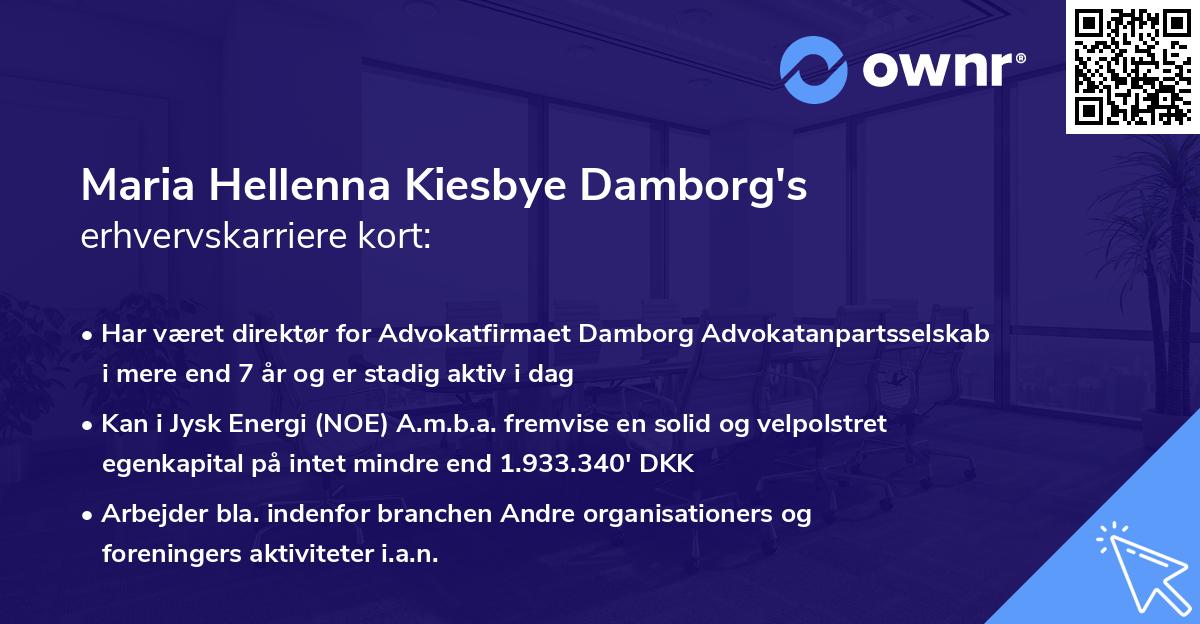 Maria Hellenna Kiesbye Damborg's erhvervskarriere kort