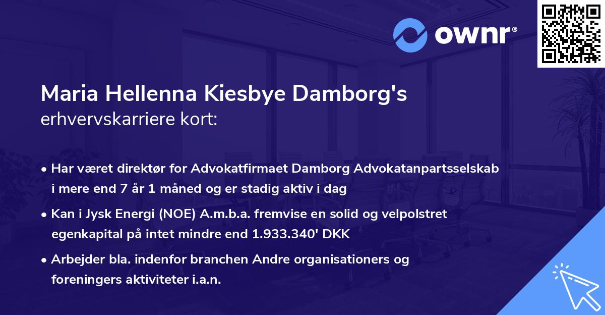 Maria Hellenna Kiesbye Damborg's erhvervskarriere kort