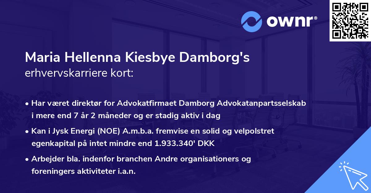 Maria Hellenna Kiesbye Damborg's erhvervskarriere kort
