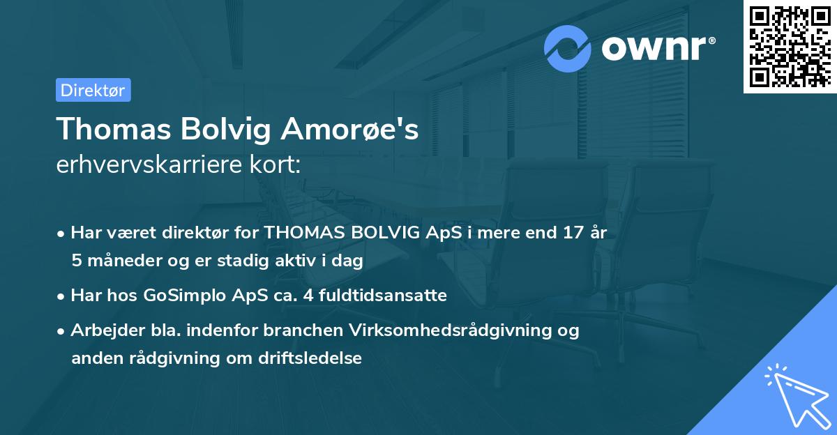 Thomas Bolvig Amorøe's erhvervskarriere kort