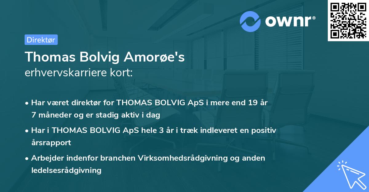 Thomas Bolvig Amorøe's erhvervskarriere kort