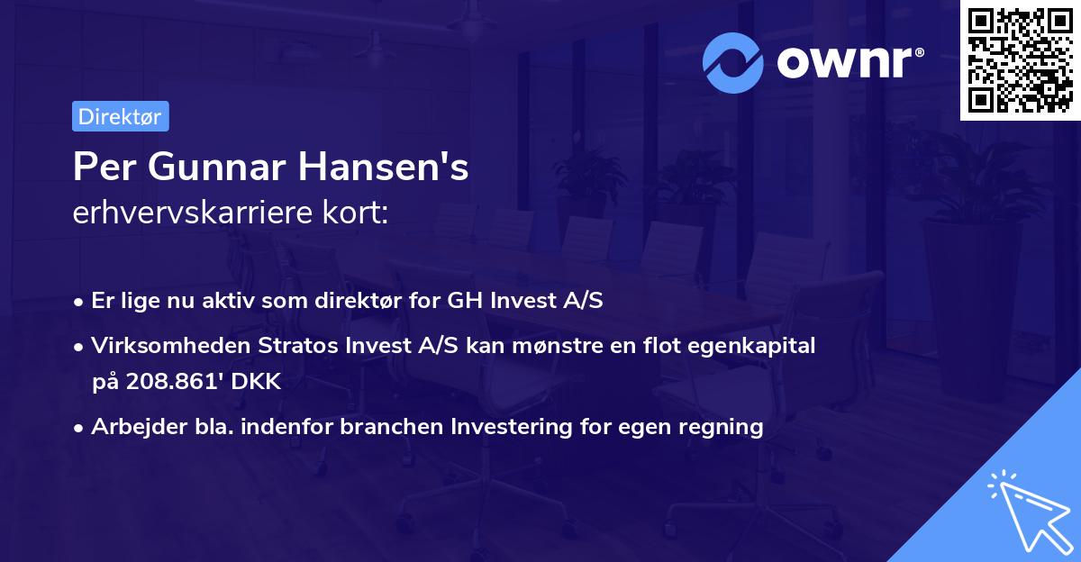 Per Gunnar Hansen's erhvervskarriere kort
