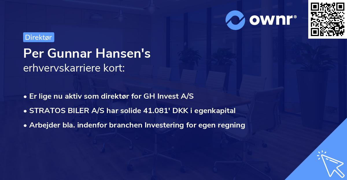 Per Gunnar Hansen's erhvervskarriere kort