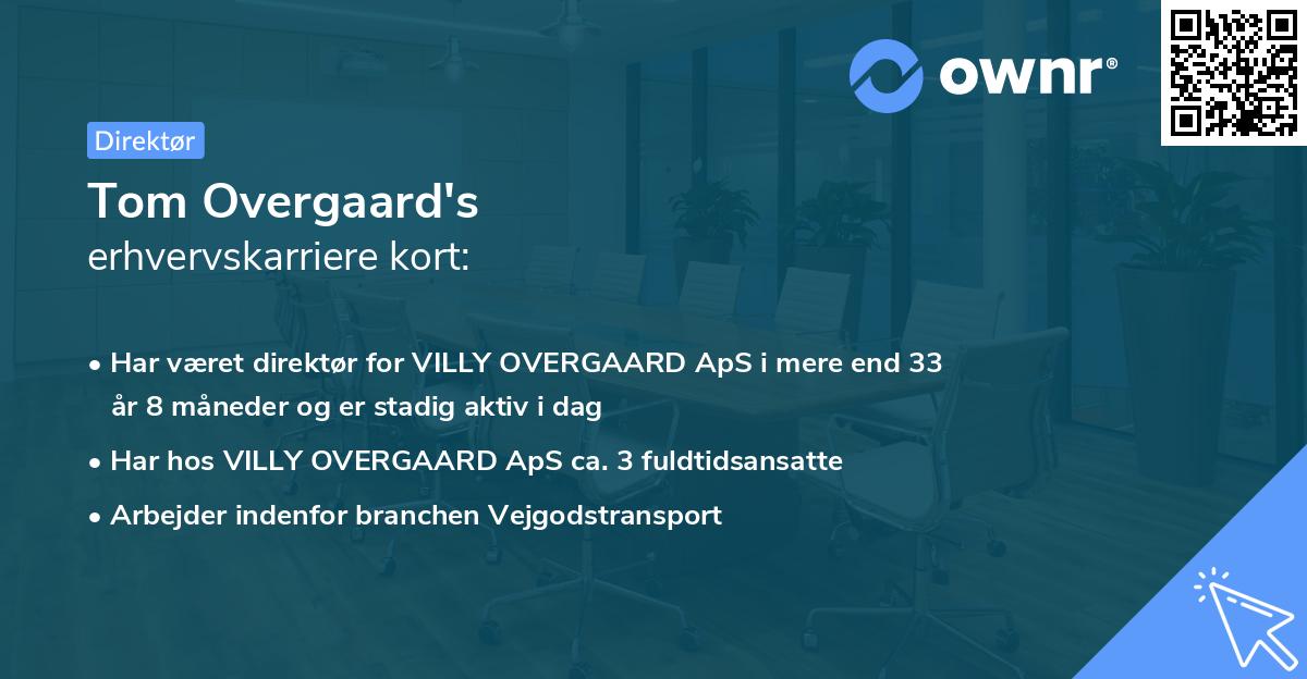 Tom Overgaard's erhvervskarriere kort