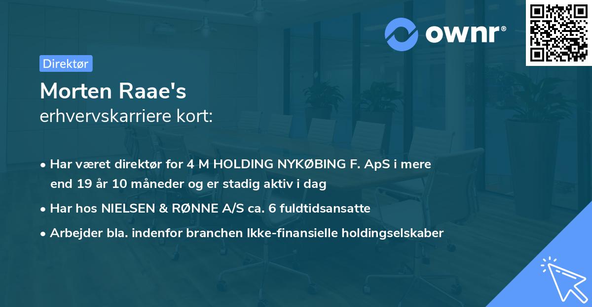 Morten Raae's erhvervskarriere kort