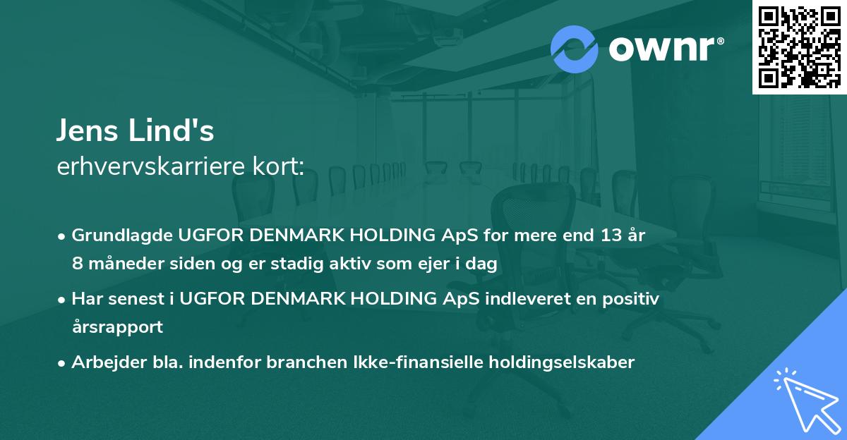 Jens Lind's erhvervskarriere kort