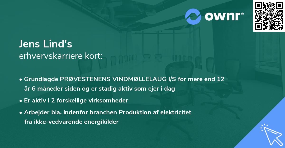 Jens Lind's erhvervskarriere kort