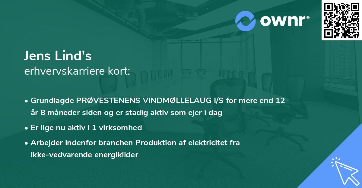 Jens Lind's erhvervskarriere kort