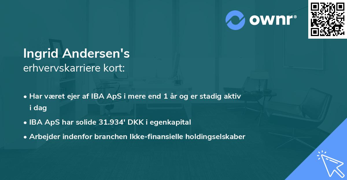 Ingrid Andersen's erhvervskarriere kort
