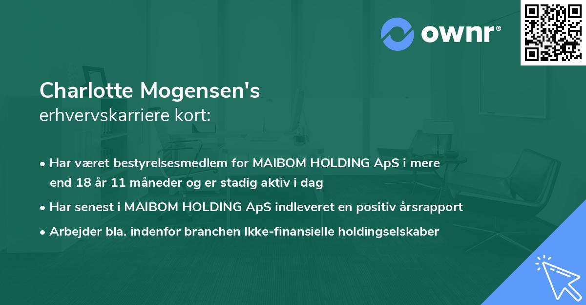 Charlotte Mogensen's erhvervskarriere kort