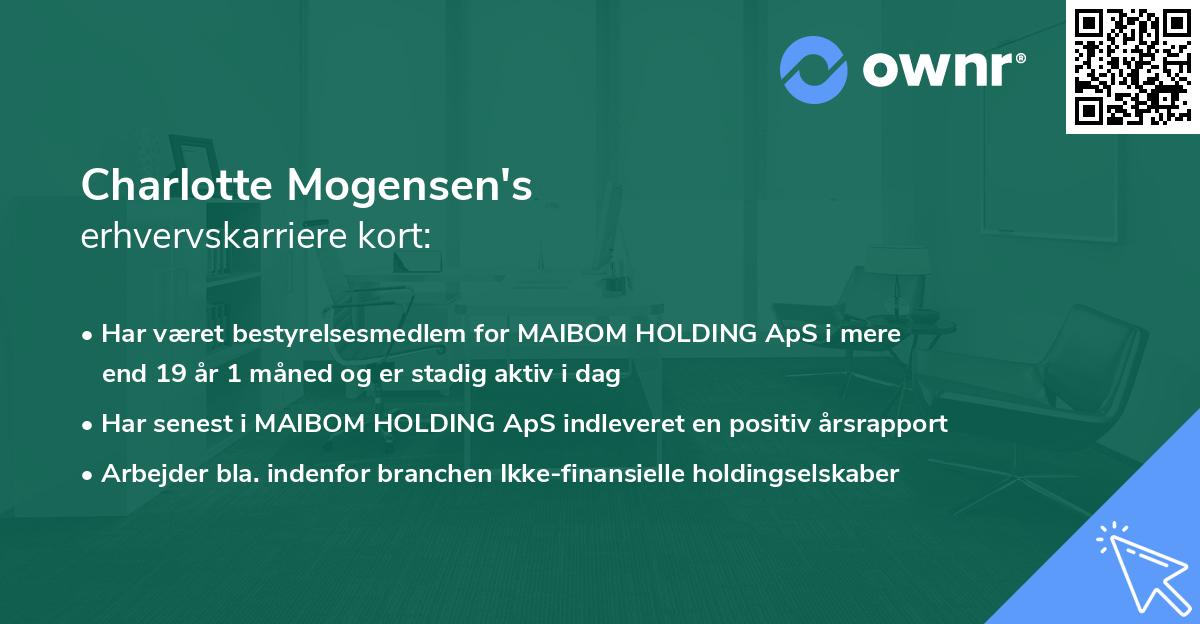 Charlotte Mogensen's erhvervskarriere kort