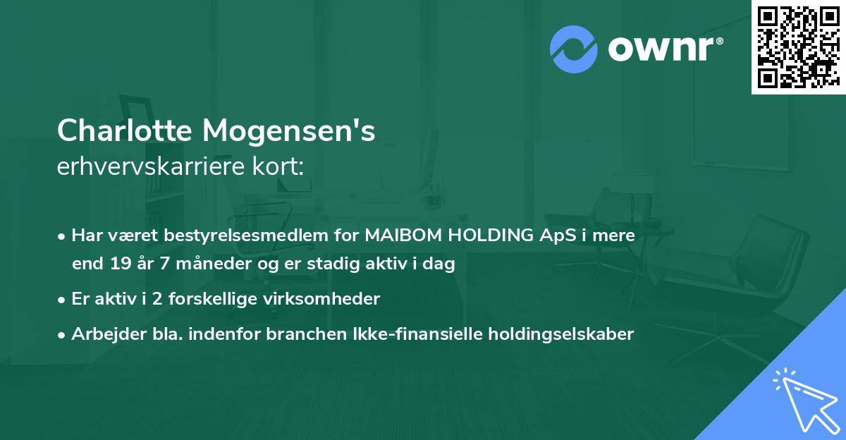 Charlotte Mogensen's erhvervskarriere kort