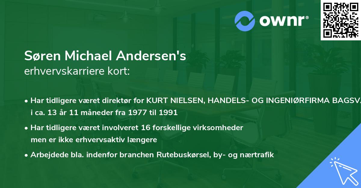 Søren Michael Andersen's erhvervskarriere kort