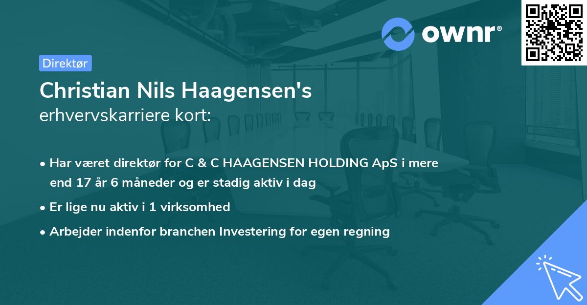 Christian Nils Haagensen's erhvervskarriere kort