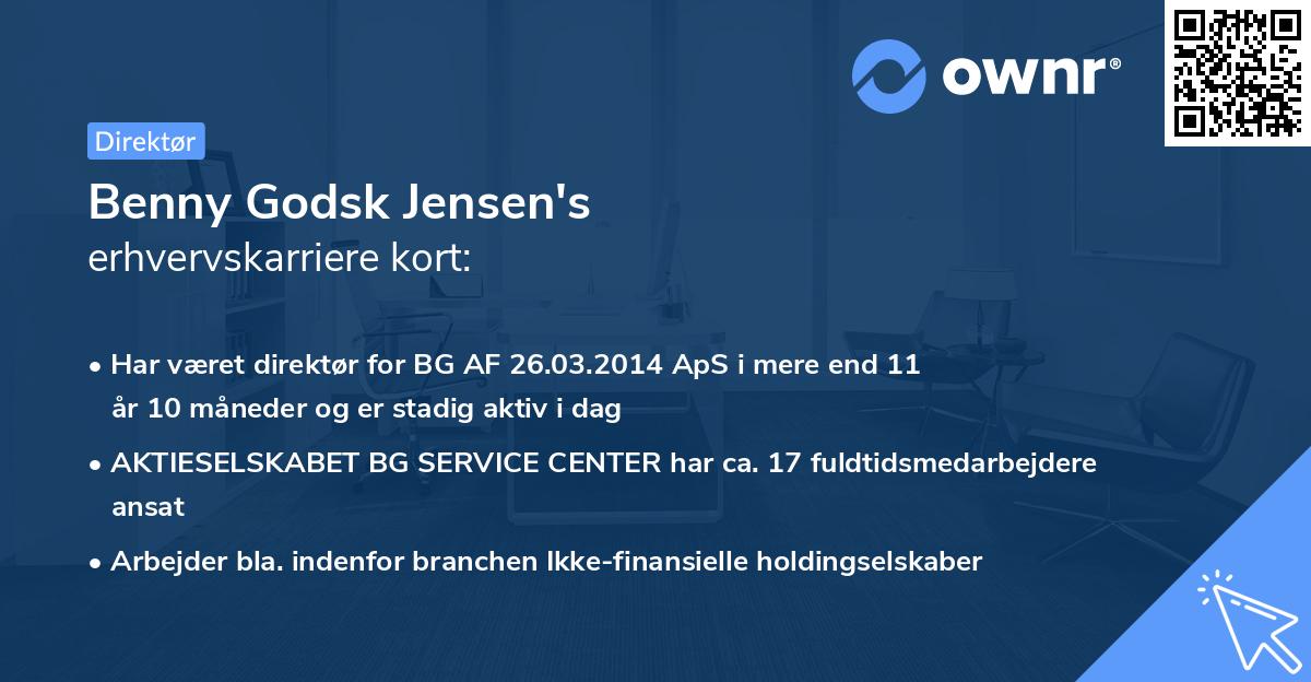Benny Godsk Jensen's erhvervskarriere kort