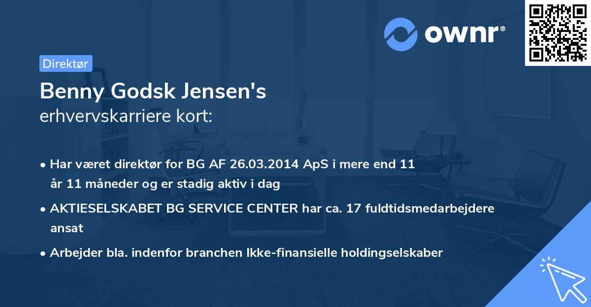 Benny Godsk Jensen's erhvervskarriere kort