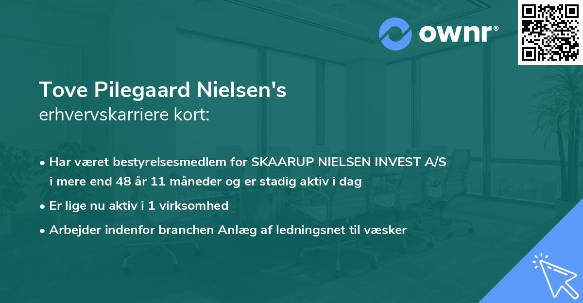 Tove Pilegaard Nielsen's erhvervskarriere kort