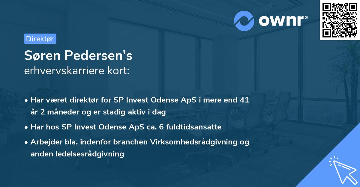 Søren Pedersen's erhvervskarriere kort