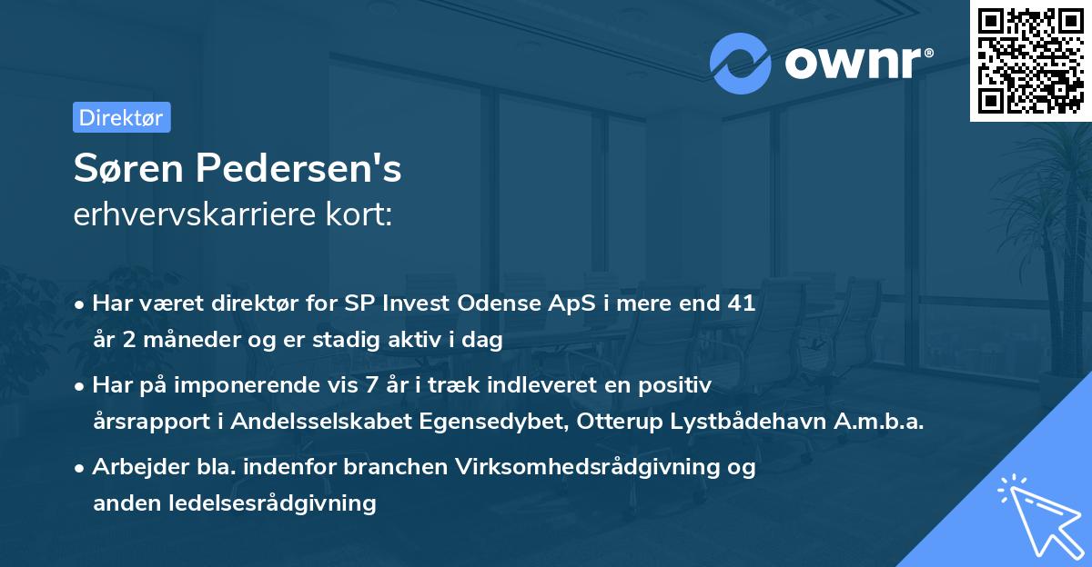 Søren Pedersen's erhvervskarriere kort