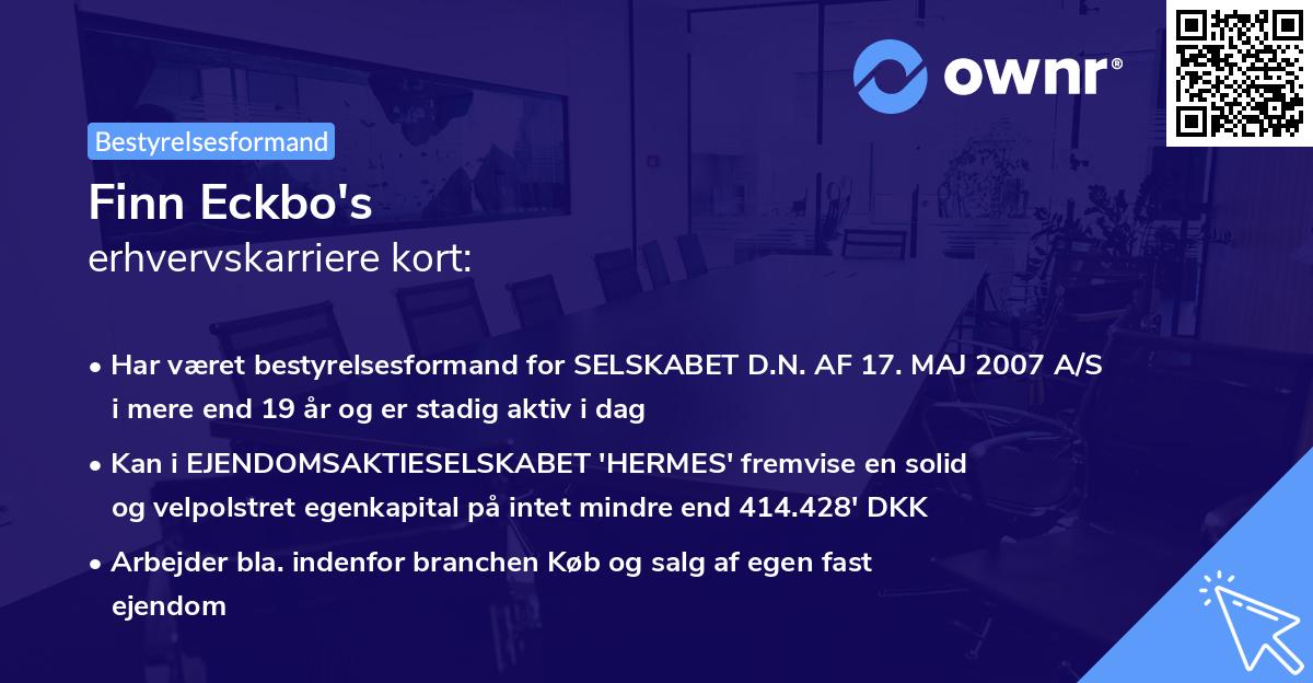 Finn Eckbo's erhvervskarriere kort