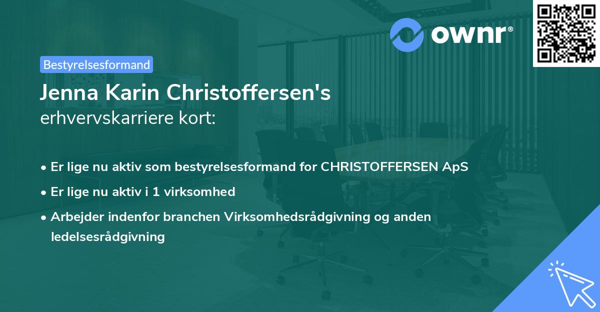 Jenna Karin Christoffersen's erhvervskarriere kort