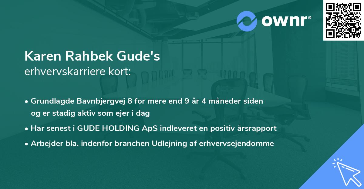 Karen Rahbek Gude's erhvervskarriere kort