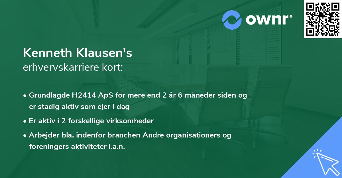 Kenneth Klausen's erhvervskarriere kort